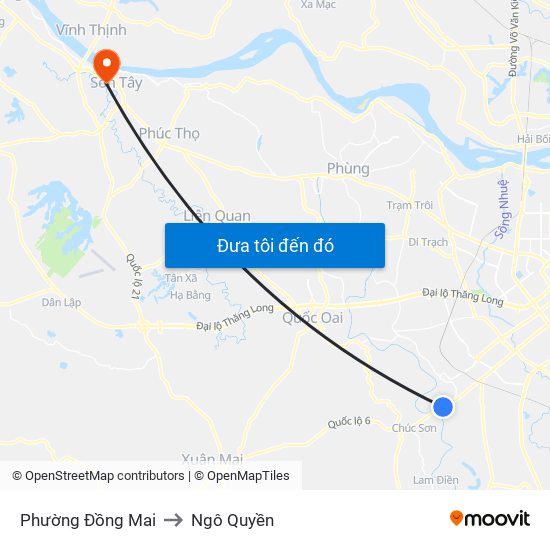 Phường Đồng Mai to Ngô Quyền map