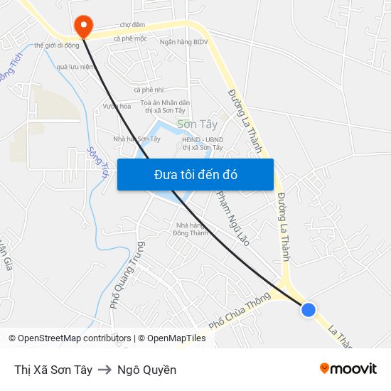 Thị Xã Sơn Tây to Ngô Quyền map