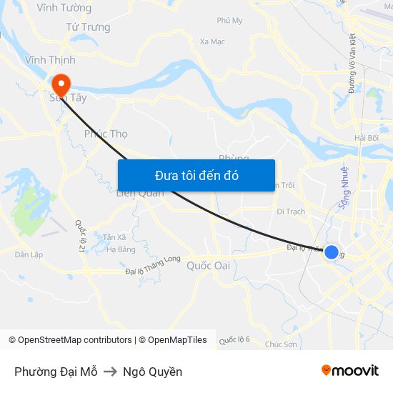 Phường Đại Mỗ to Ngô Quyền map