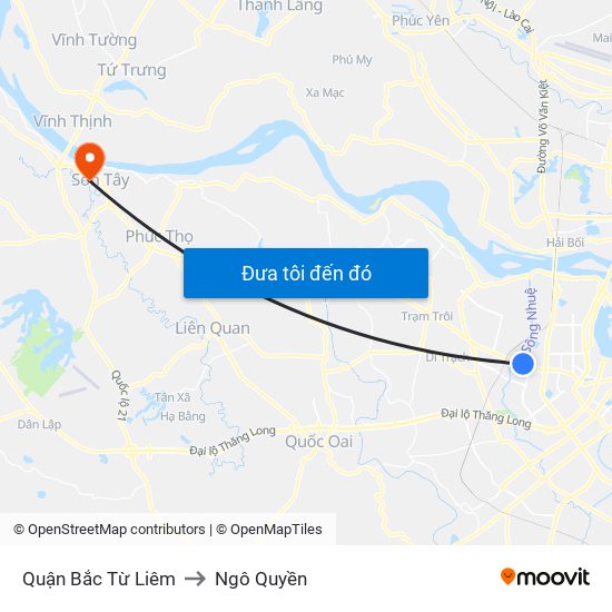 Quận Bắc Từ Liêm to Ngô Quyền map