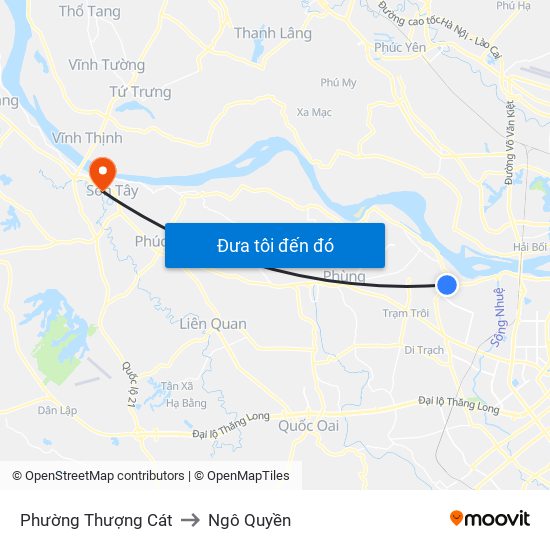 Phường Thượng Cát to Ngô Quyền map