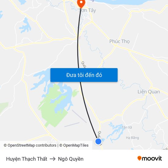 Huyện Thạch Thất to Ngô Quyền map