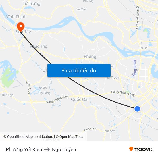Phường Yết Kiêu to Ngô Quyền map
