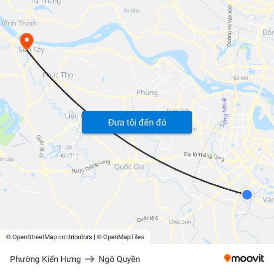 Phường Kiến Hưng to Ngô Quyền map