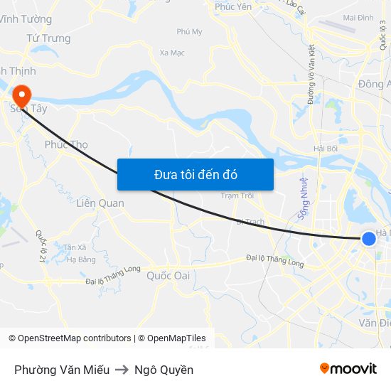 Phường Văn Miếu to Ngô Quyền map