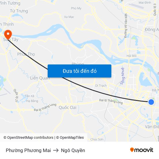 Phường Phương Mai to Ngô Quyền map