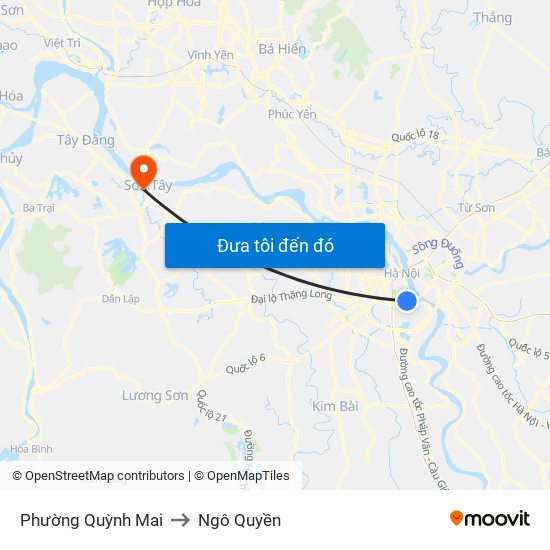 Phường Quỳnh Mai to Ngô Quyền map