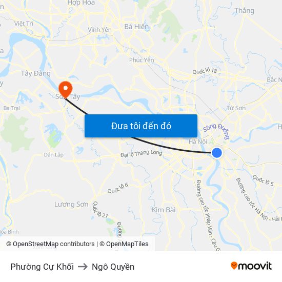 Phường Cự Khối to Ngô Quyền map