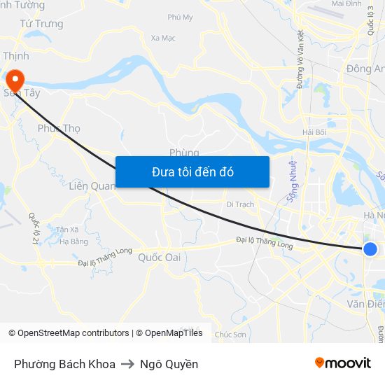 Phường Bách Khoa to Ngô Quyền map