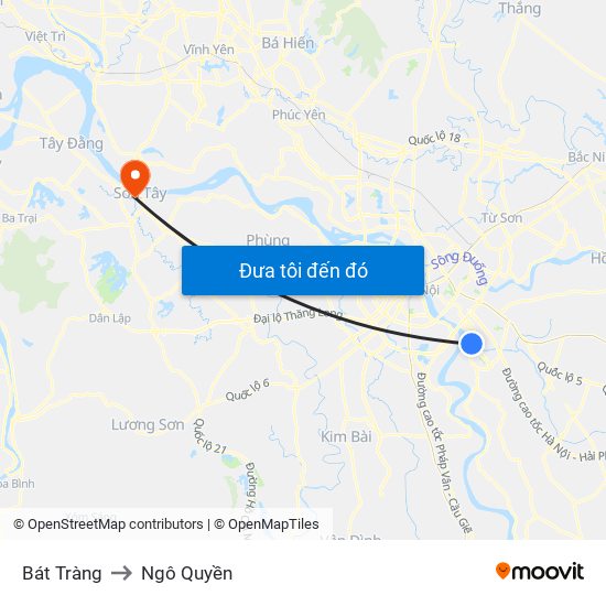 Bát Tràng to Ngô Quyền map