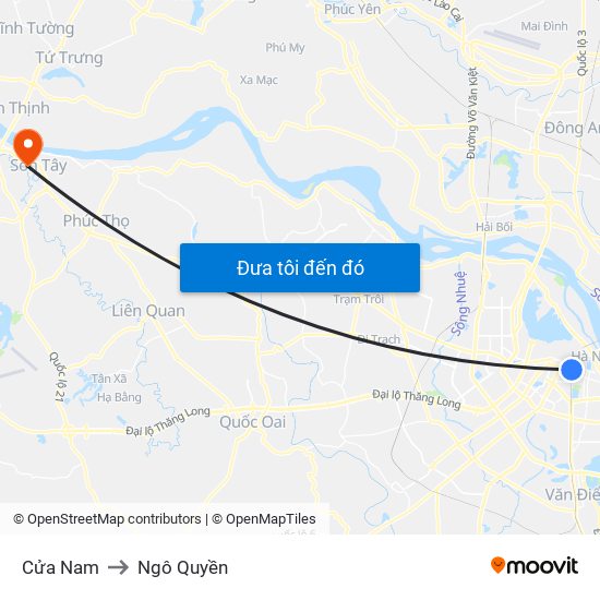 Cửa Nam to Ngô Quyền map