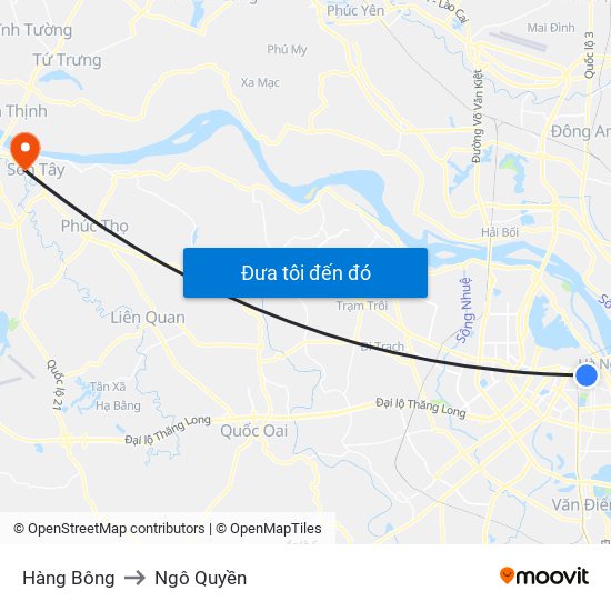 Hàng Bông to Ngô Quyền map