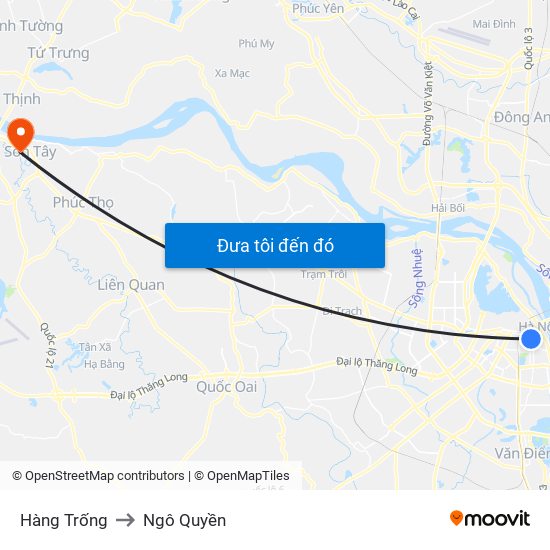 Hàng Trống to Ngô Quyền map