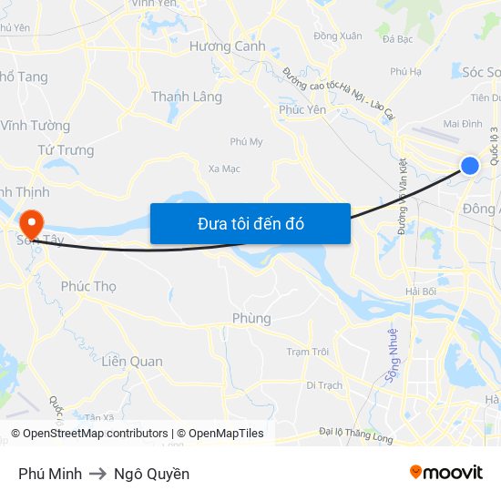Phú Minh to Ngô Quyền map