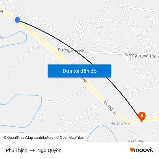 Phú Thịnh to Ngô Quyền map