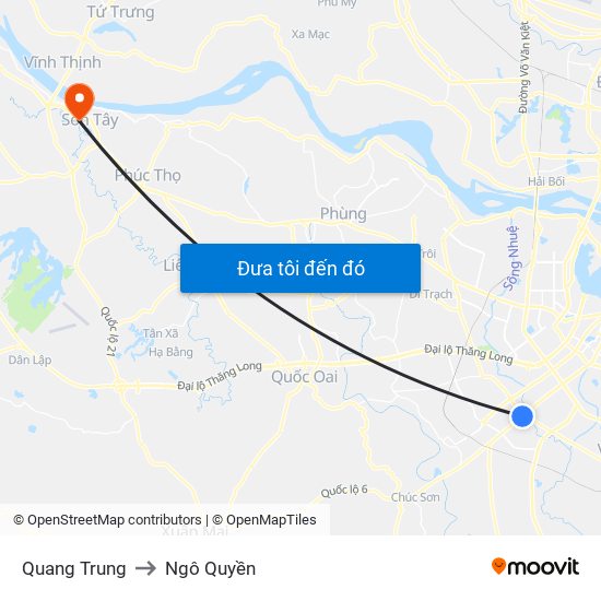 Quang Trung to Ngô Quyền map