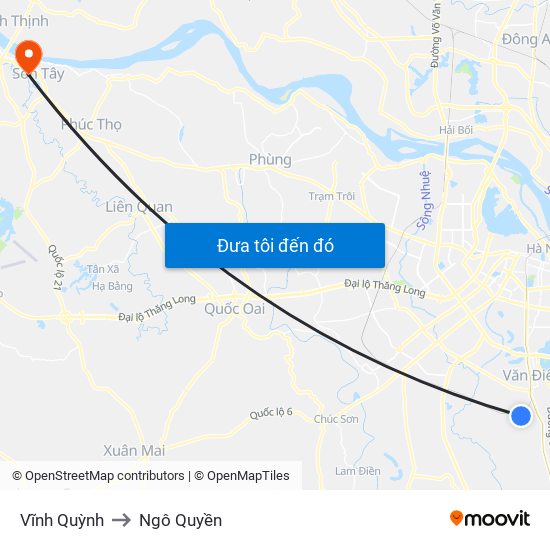 Vĩnh Quỳnh to Ngô Quyền map