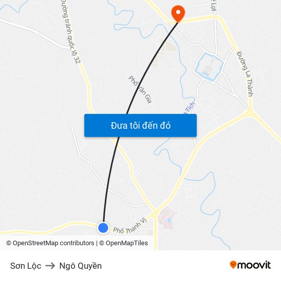 Sơn Lộc to Ngô Quyền map
