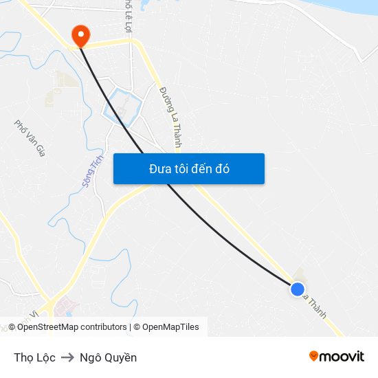 Thọ Lộc to Ngô Quyền map