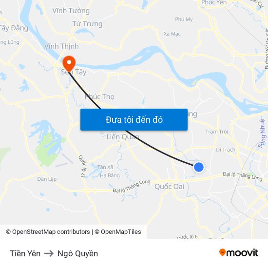 Tiền Yên to Ngô Quyền map