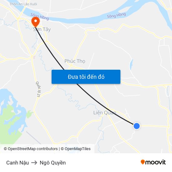 Canh Nậu to Ngô Quyền map