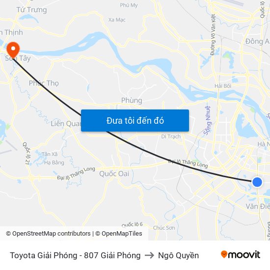 Toyota Giải Phóng - 807 Giải Phóng to Ngô Quyền map