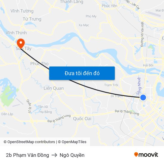 2b Phạm Văn Đồng to Ngô Quyền map