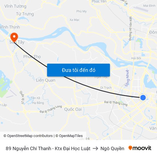 89 Nguyễn Chí Thanh - Ktx Đại Học Luật to Ngô Quyền map