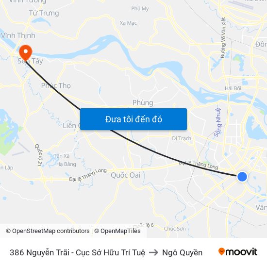 386 Nguyễn Trãi - Cục Sở Hữu Trí Tuệ to Ngô Quyền map