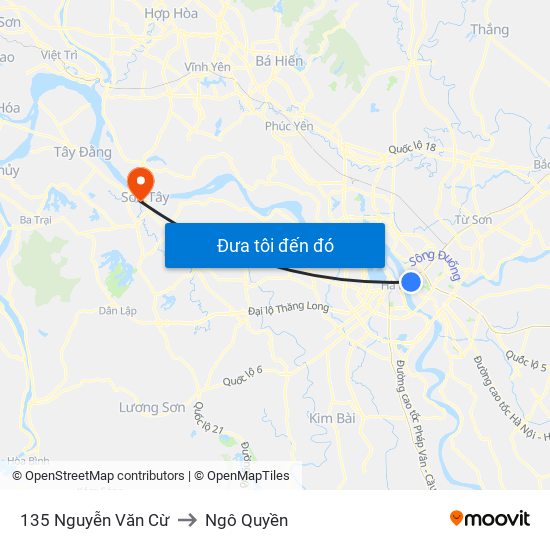 135 Nguyễn Văn Cừ to Ngô Quyền map