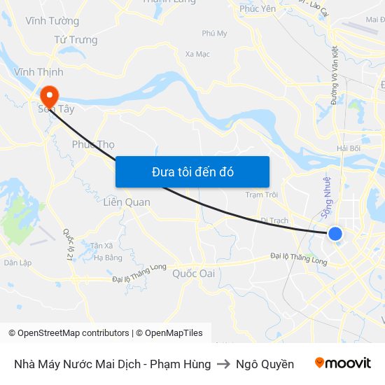 Nhà Máy Nước Mai Dịch - Phạm Hùng to Ngô Quyền map