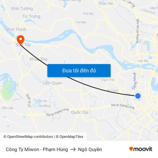 Công Ty Miwon - Phạm Hùng to Ngô Quyền map