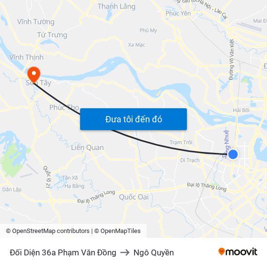 Đối Diện 36a Phạm Văn Đồng to Ngô Quyền map