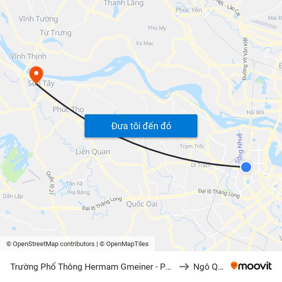 Trường Phổ Thông Hermam Gmeiner - Phạm Văn Đồng to Ngô Quyền map