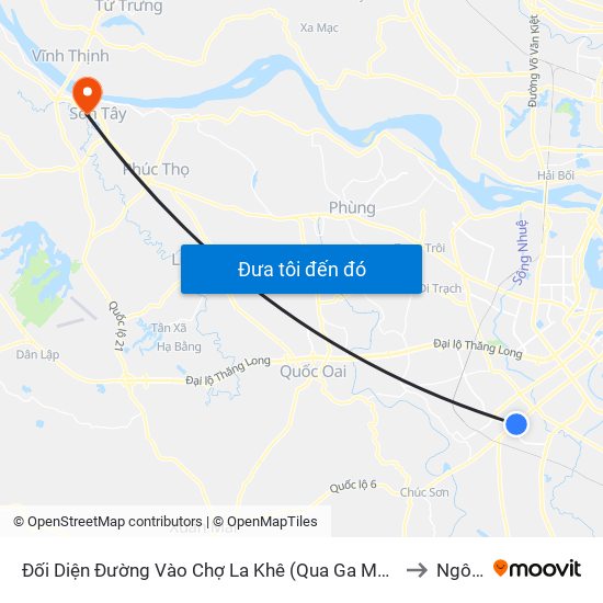 Đối Diện Đường Vào Chợ La Khê (Qua Ga Metro La Khê) - 405 Quang Trung (Hà Đông) to Ngô Quyền map