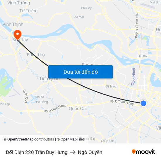 Đối Diện 220 Trần Duy Hưng to Ngô Quyền map