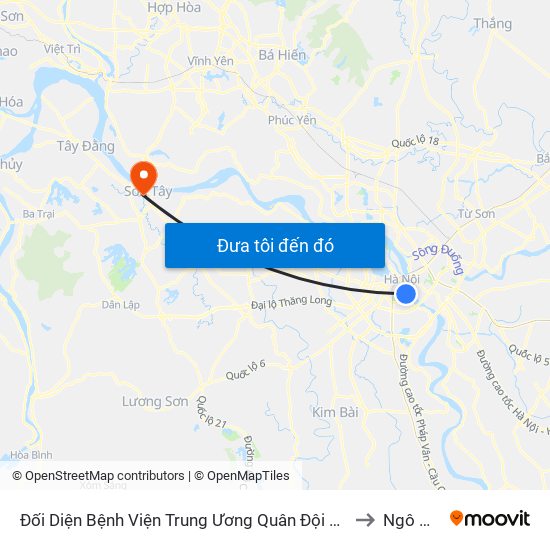 Đối Diện Bệnh Viện Trung Ương Quân Đội 108 - Trần Hưng Đạo to Ngô Quyền map