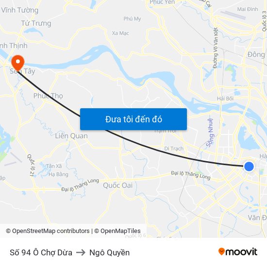 Số 94 Ô Chợ Dừa to Ngô Quyền map