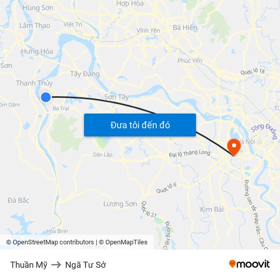 Thuần Mỹ to Ngã Tư Sở map