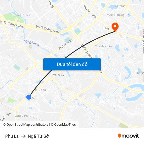 Phú La to Ngã Tư Sở map