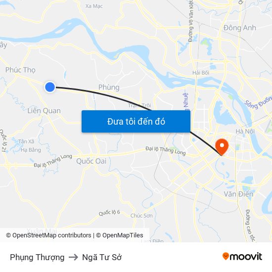 Phụng Thượng to Ngã Tư Sở map