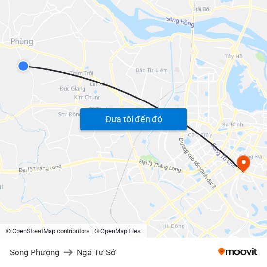 Song Phượng to Ngã Tư Sở map