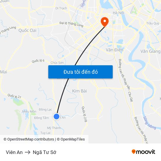 Viên An to Ngã Tư Sở map