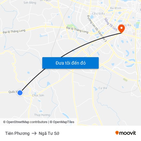 Tiên Phương to Ngã Tư Sở map