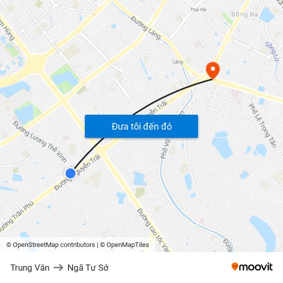 Trung Văn to Ngã Tư Sở map