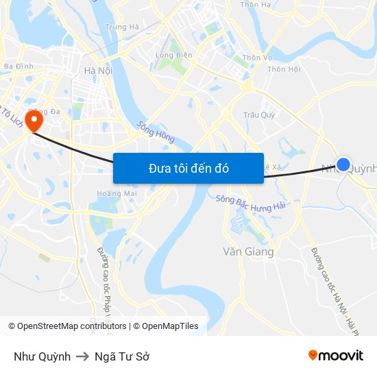 Như Quỳnh to Ngã Tư Sở map