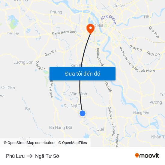 Phù Lưu to Ngã Tư Sở map