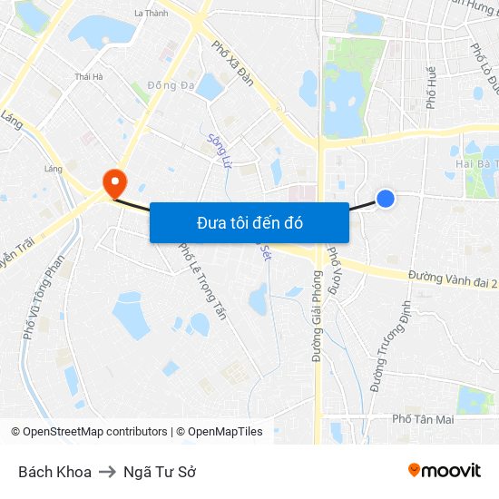 Bách Khoa to Ngã Tư Sở map