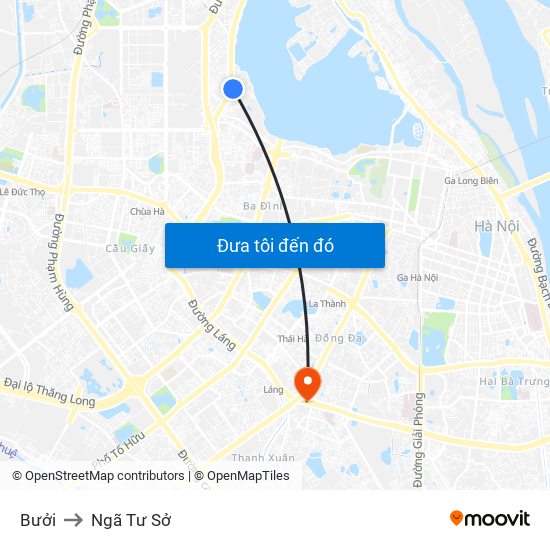 Bưởi to Ngã Tư Sở map