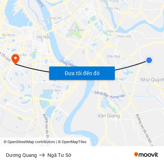 Dương Quang to Ngã Tư Sở map